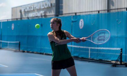PHOTOS: Lawrence, Free State girls tennis in quad at Rock Chalk Park